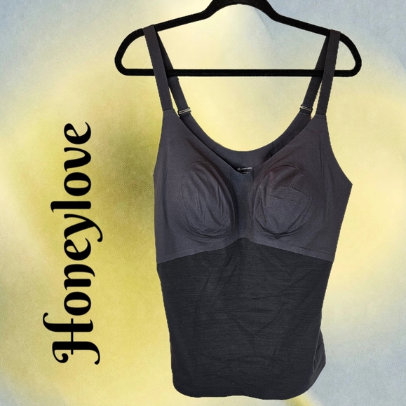 Honeylove Other - Nwot Honeylove Tank Bra Sz 2X Black Stretch Built In Pads Adj Strap
